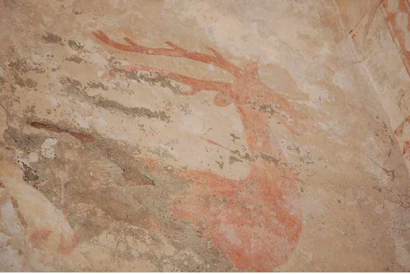 Cerf touché par la flèche du Centaure-Sagittaire église templière de Montsaunès