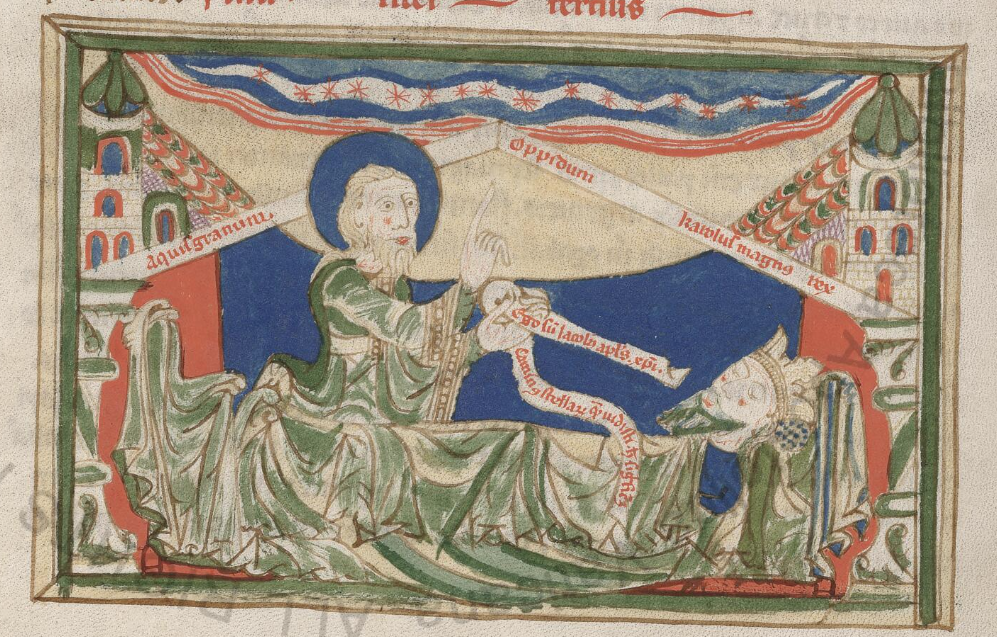 Songe de Charlemagne. Codex Calixtinus . XIVe siècle, Bibliothèque Vaticane, Archives de Saint-Pierre, manuscrit C 128, fol. 133v.