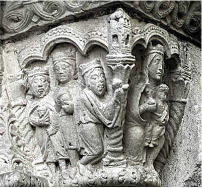 Les Rois Mages, chapiteau de l'église templière de Montsaunès, comminges, France, XIIe- XIIIe siècle. Capture decran 2026 05 16 a 231020