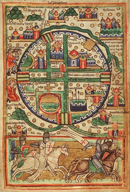 frontispice de l'Histoire de la rédemption du monde en images; oeuvre flamande datée de 1180; La Haye; Koninklijke bibiotheek; 76 F 5; fin XII° siècle