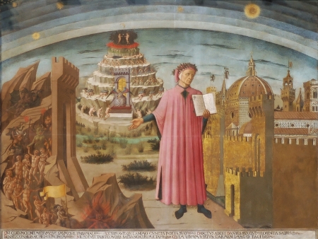 Dante et son poème; de Domenico di Michelino; Dôme de Santa Maria del Fiore; Florence; Italie