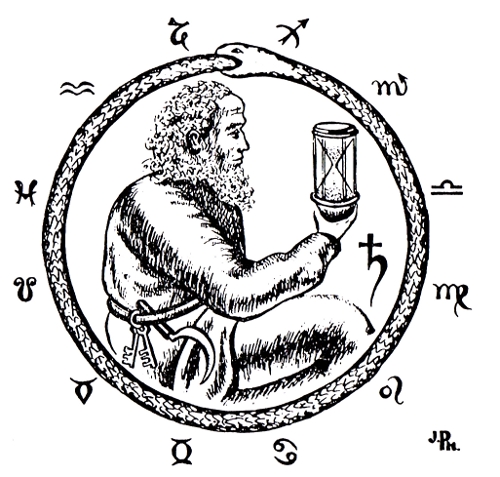 Chronos-Saturne et l'Ourobouros; dans l'Ere du Verseau de Paul Le Cour