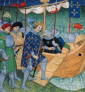 Saint Louis boarding for the crusade; Louvre,Dpt.des Arts Graphiques, Paris, France