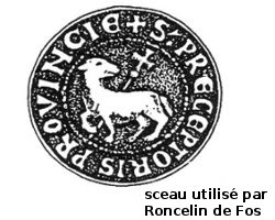 Agnus Dei, sceau utilisé par Roncelin de Fos, «Magister domorum milicie Templi in Provincia»; département des Archives de Marseille, Bouches-du-Rhône